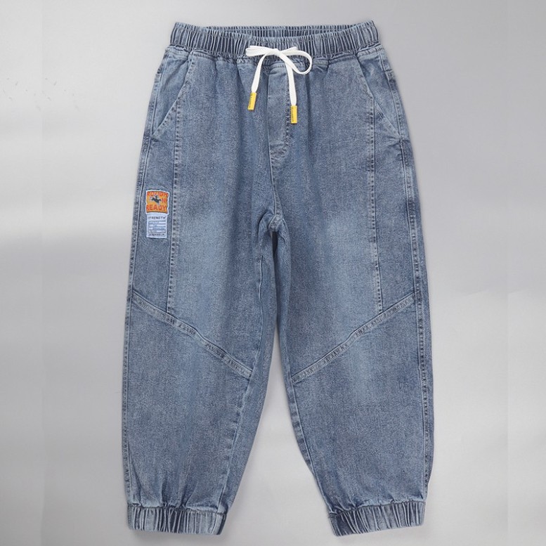 Quần Jean Jogger Unisex  ⚡𝐅𝐫𝐞𝐞𝐒𝐡𝐢𝐩⚡ Quần Ngố Bò Nam Nữ ⚡ Có Dây Rút Cạp Chun - Chất Vải Jean Cotton Co Giãn | BigBuy360 - bigbuy360.vn