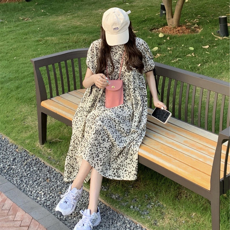 Đầm Midi Dáng Rộng Họa Tiết Hoa Phong Cách Pháp Thời Trang Mùa Hè Xinh Xắn Cho Nữ