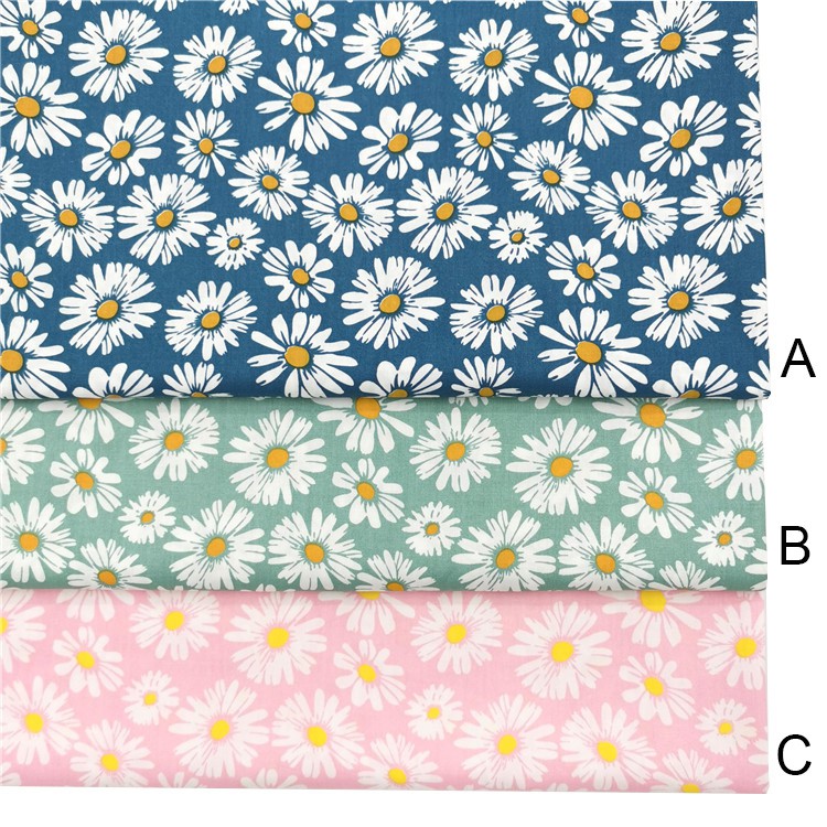 Tấm Vải 100% cotton In Hình Hoa Cúc Dành Cho May Váy Trẻ Em