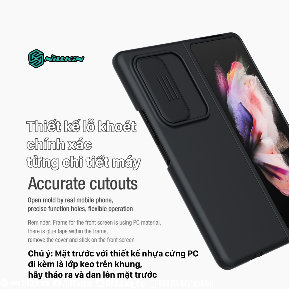 ỐP LƯNG SAMSUNG GALAXY Z FOLD 3 5G NILLKIN CAMSHIELD SILKY SILICON BẢO VỆ CAMERA CHÍNH HÃNG