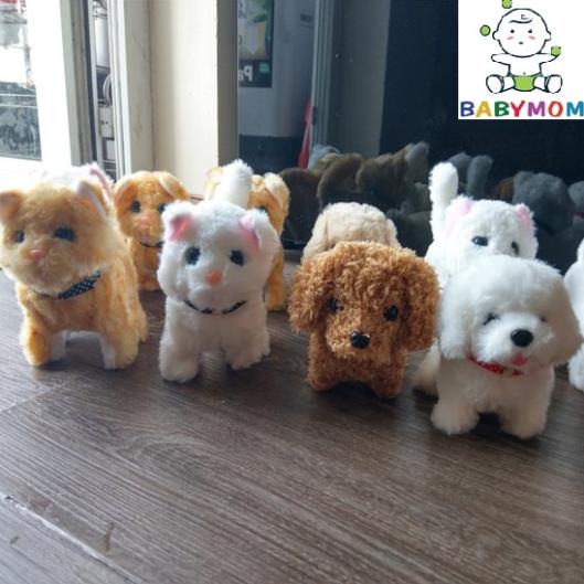 Đồ chơi MÈO BÔNG biết đi, biết kêu meo meo, chó bông biết đi biết kêu vẫy đuôi xinh giúp bé thân gần gũi với con vật