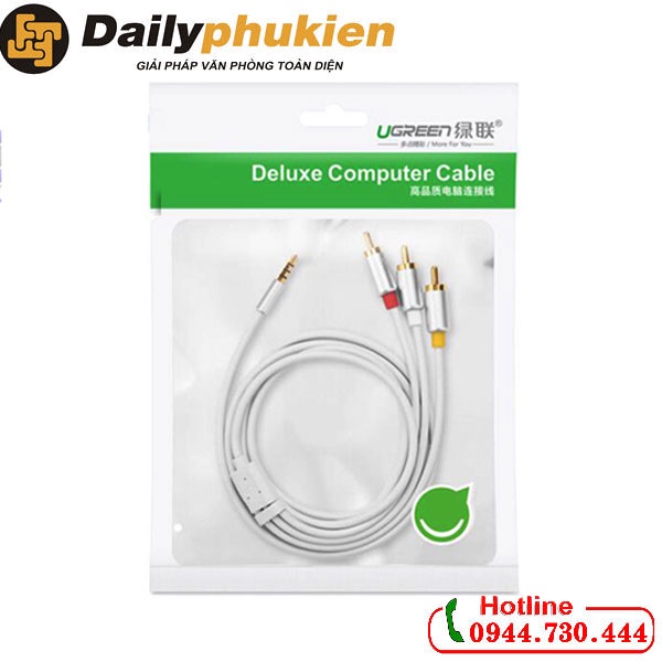 Cáp chuyển 3.5mm sang 3 đầu AV 1.5m UGREEN 20895 dailyphukien