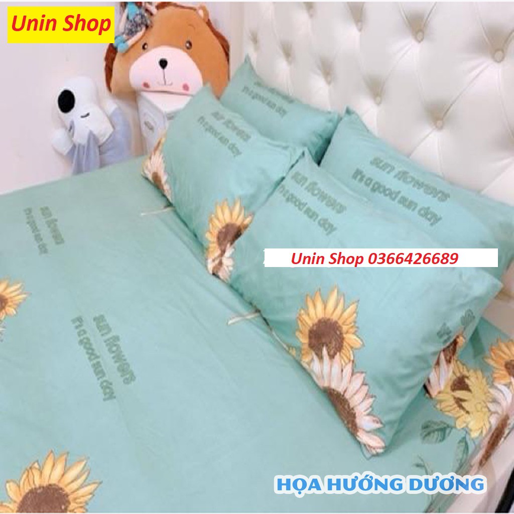 (Thanh lý) Bộ 3 món ga kèm 2 áo gối m6/m8/2m2 drap bo chun bọc nệm mẫu Vịt hồng poly cotton