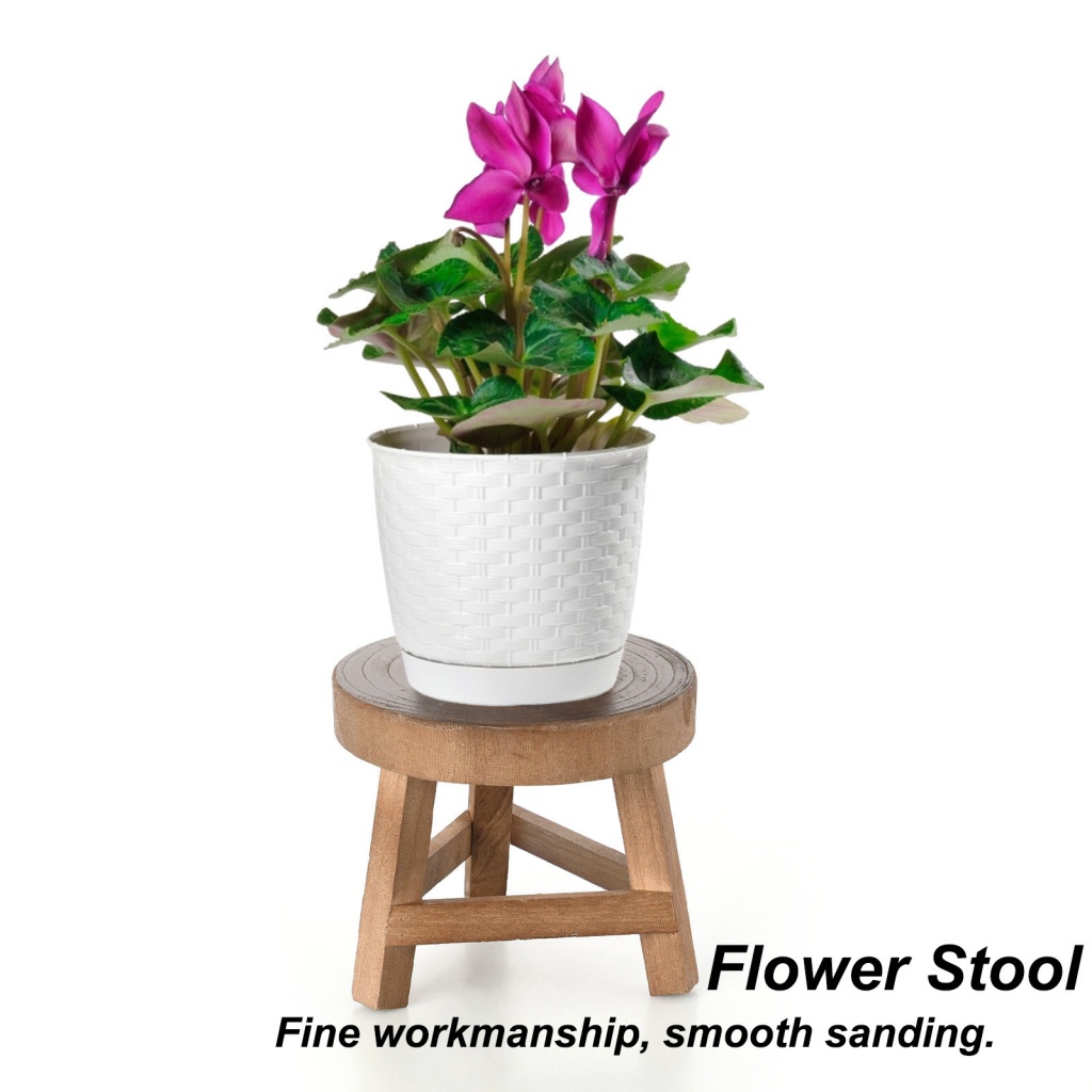 Giá Đỡ Chậu Hoa Hình Tròn Mini Bằng Gỗ Thân Thiện Với Môi Trường Trang Trí Nhà Cửa / Sân Vườn