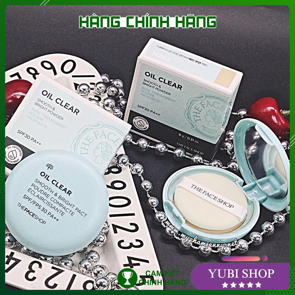 PHẤN PHỦ NÉN HÀN QUỐC THE FACE SHOP OIL CLEAR SMOOTH BRIGHT BLOTTING PACT SPF30/PA++ KIỀM DẦU 9G