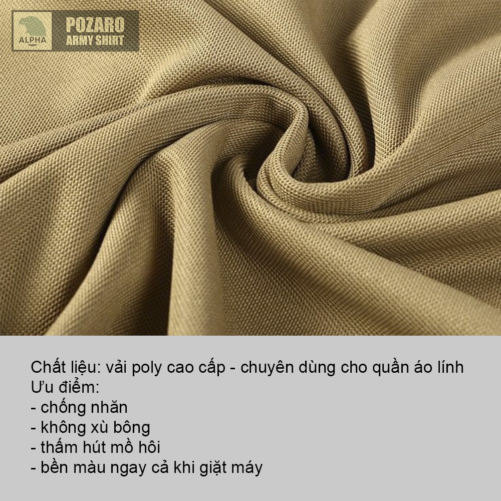 Áo thun lính quân đội cổ tròn vải poly dành cho nam VOZIK