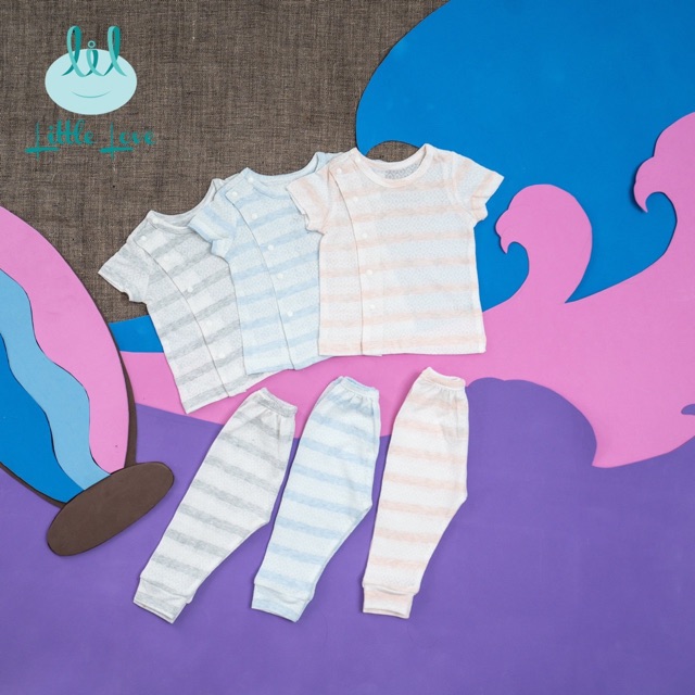 Bộ cotton lưới tay ngắn quần dài Little love LiL