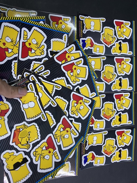 Stiker tấm chữ Nhật simpson đeo kính