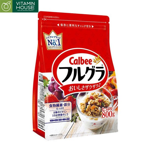 [VITAMIN HOUSE] Ngũ cốc Calbee đỏ 750g
