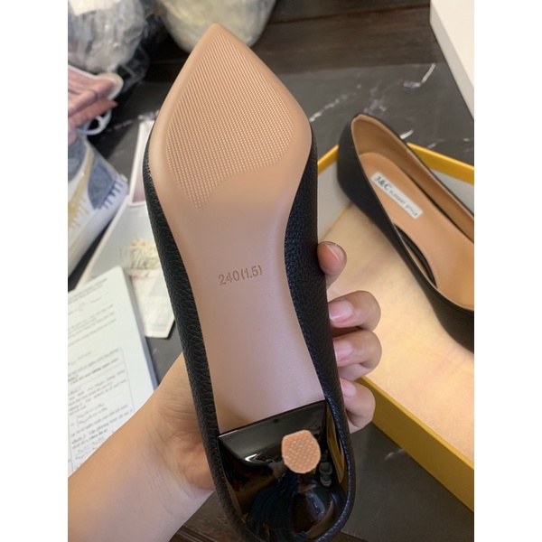 Giầy gót nhọn mũi tim da mềm