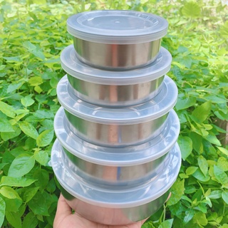 Bộ 5 bát inox có nắp
