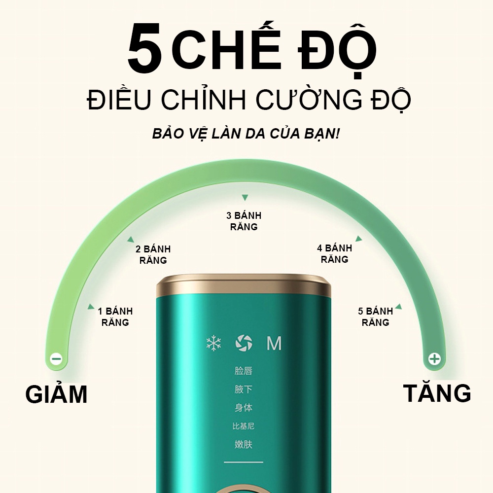 Máy triệt lông mini đầu lạnh, tẩy lông vĩnh viễn toàn thân tại nhà hiệu quả tặng gen