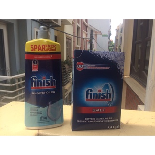 Combo Muối Finish 1.2kg + Nước làm bóng  finish 400ml + tặng que thử nước cứng
