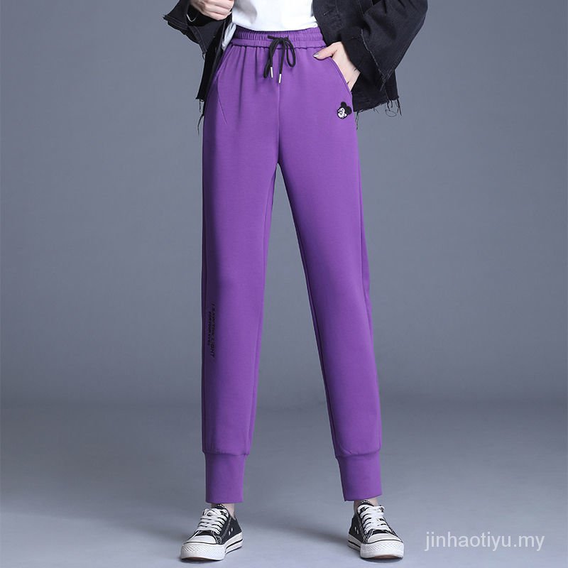 Quần Dài Thể Thao Dáng Rộng Màu Đen Phong Cách Hàn Quốc Thời Trang Xuân Thu Cho Nữ | BigBuy360 - bigbuy360.vn