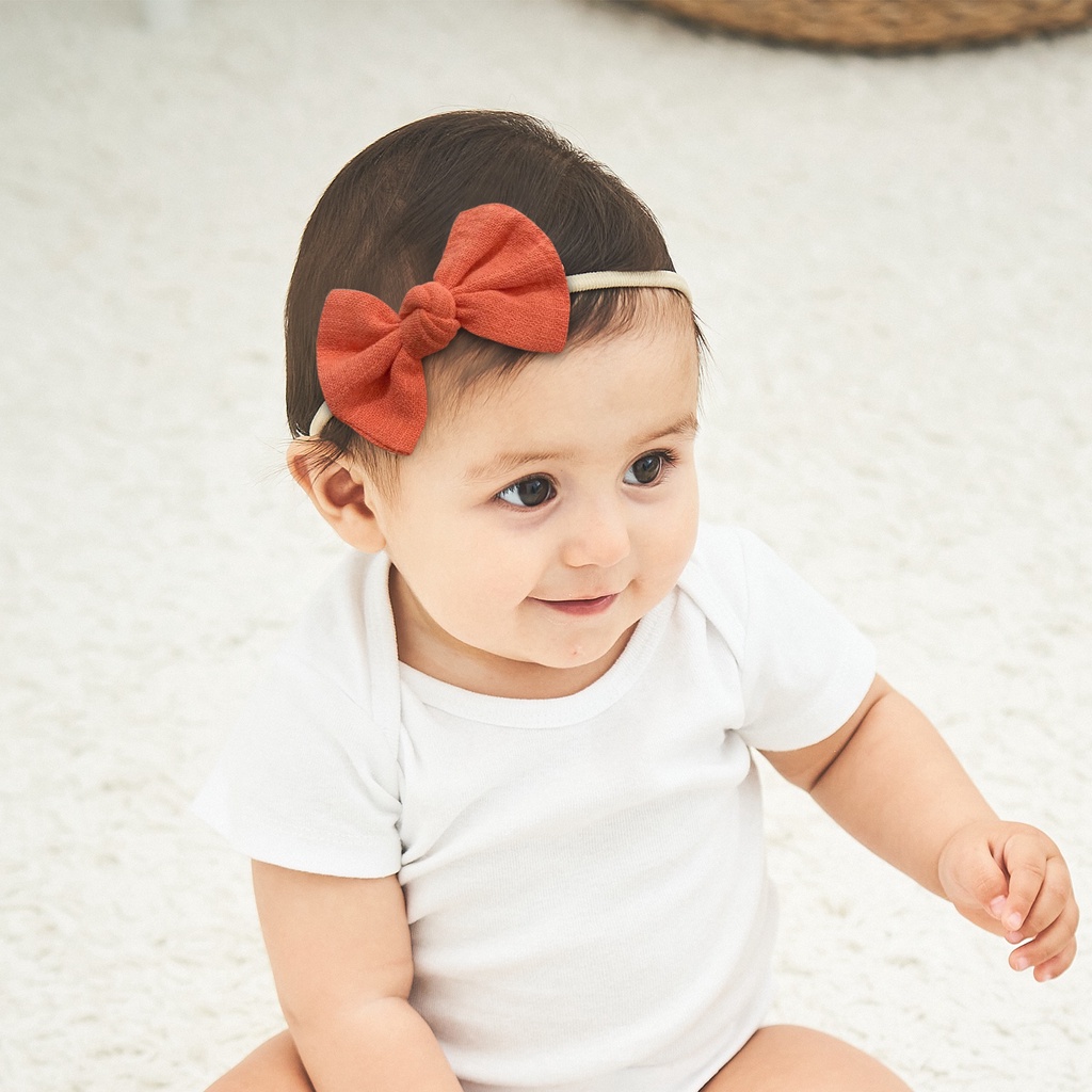 Băng đô KIDSBOWS mềm nylon đính nơ xinh xắn cho bé