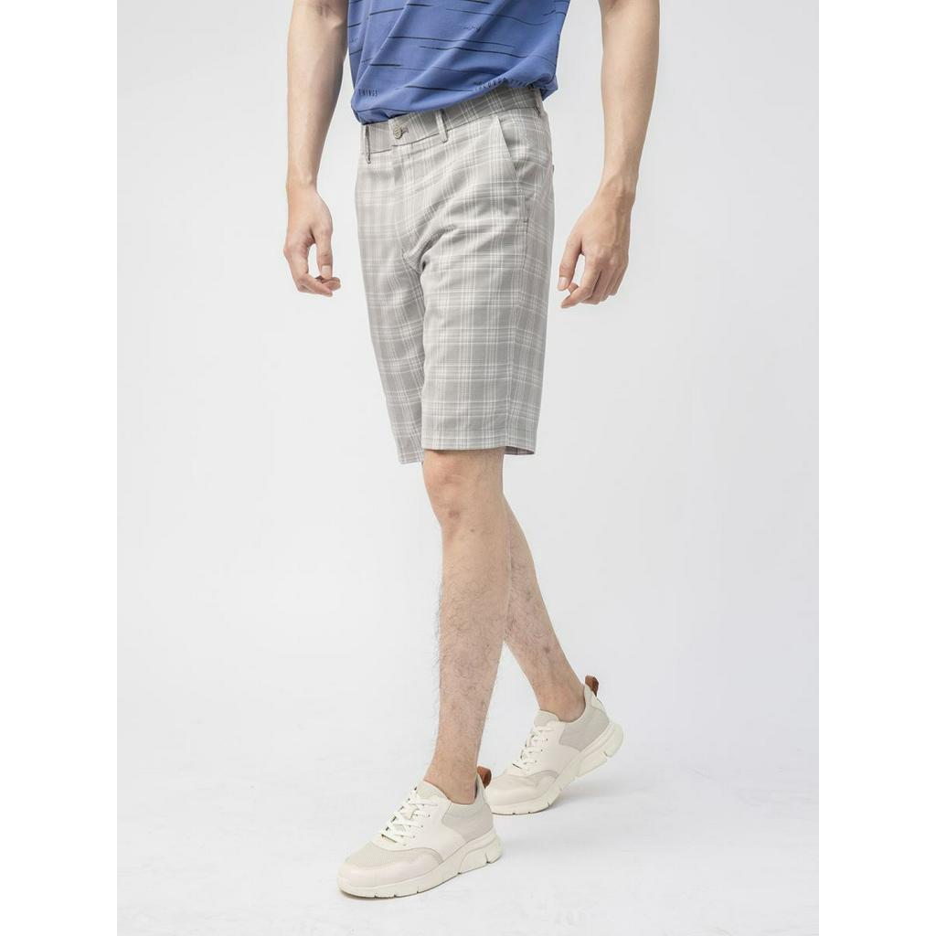 Quần short  âu nam Aristino  kẻ caro form  rộng ASO006S1