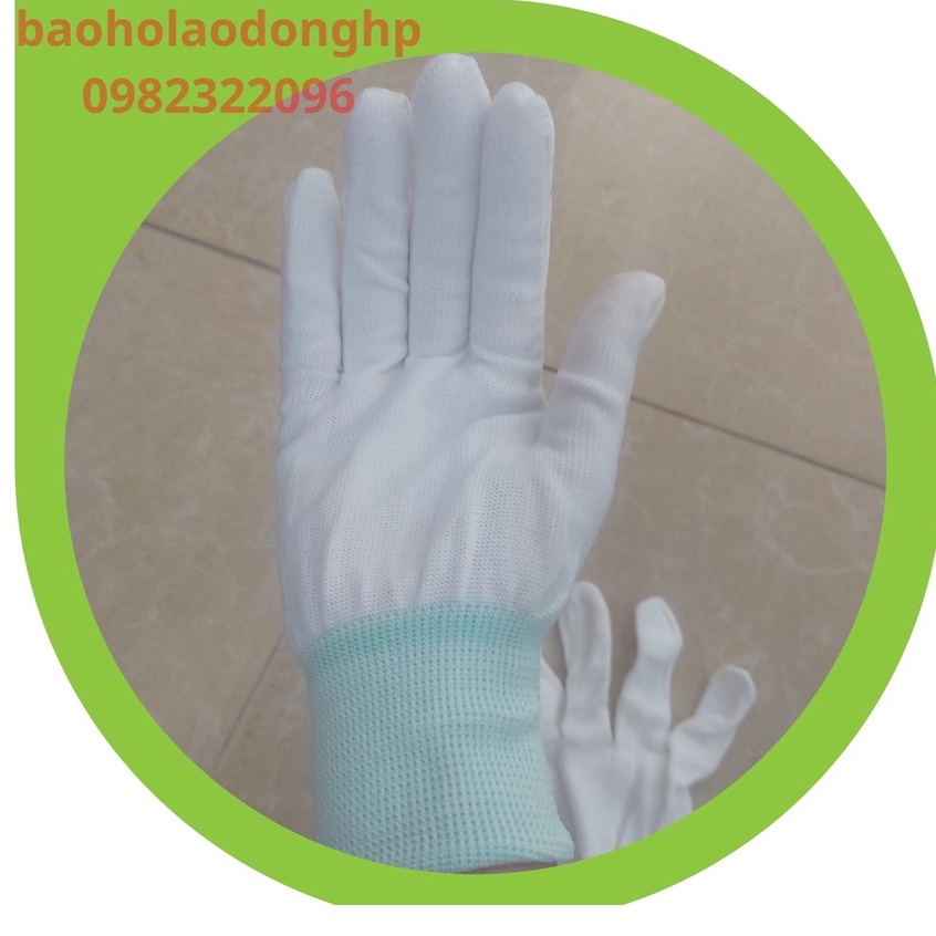 Găng Tay Bảo Hộ Lao Động Bao Tất Tay Sợi Mút Không Phủ PU Màu Trắng Có Bán Buôn