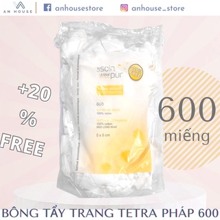Bông tẩy trang Tetra 600 miếng Pháp