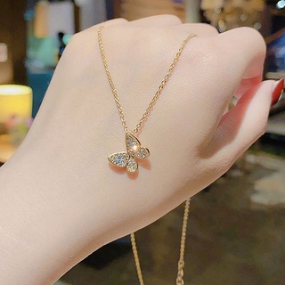 Dây chuyền titan hình bướm đính đá