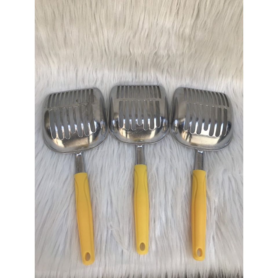 Xẻng xúc cát mèo xẻng inox cán dài chắc chắn