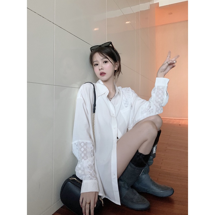 Áo Sơ Mi chiffon Tay Dài Dáng Rộng Phong Cách Hàn Quốc Dành Cho Nữ