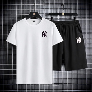 Bộ quần áo thun ny mlb, áo thun quần short nam nữ unisex