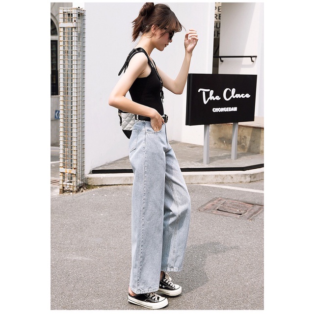 Quần jean baggy nữ ống xuông, rộng NS-01 hot trend 2021  - Phong cách Hàn Quốc