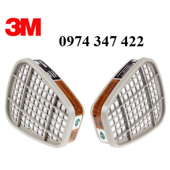 3M 6001CN - PHIN LỌC HỮU CƠ DÙNG CHO MẶT NẠ 3M 6800, 3M 6100, 6200 bảo hộ