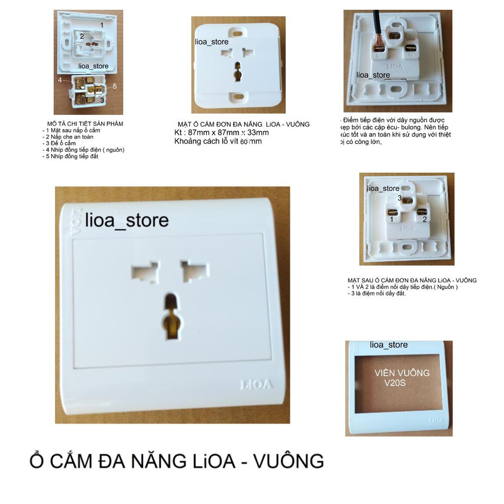 Ổ CẮM ĐA NĂNG VUÔNG LiOA