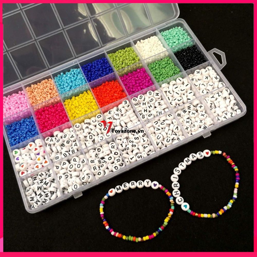 5000 Pcs Hạt Kit Kính TỰ LÀM Mặt Nạ Chuỗi Gạo Hạt Đóng Hộp Phụ Kiện gói Nguyên Liệu