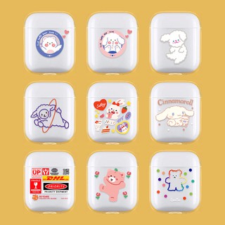 Vỏ Bảo Vệ Hộp Sạc Tai Nghe airpods 2 / pro Bằng Silicon Trong Suốt Họa Tiết Hoạt Hình Cô Gái Nhật Hàn Dễ Thương Ốp