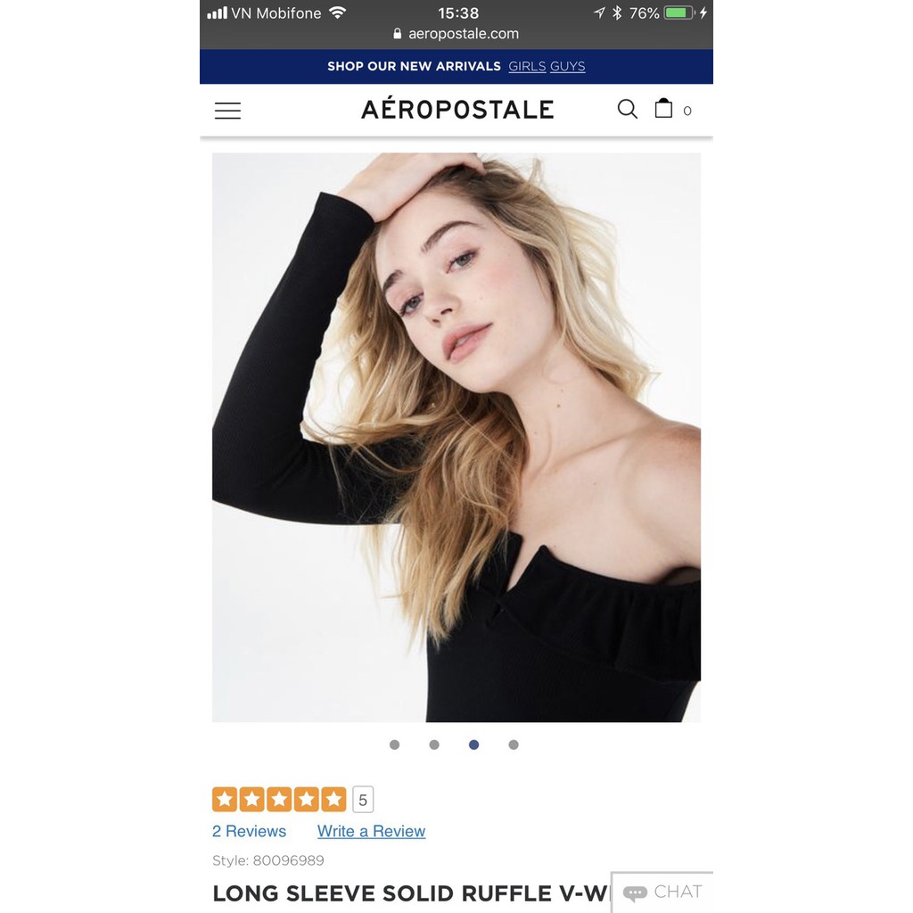 Áo thun tay dài trễ vai Aeropostale