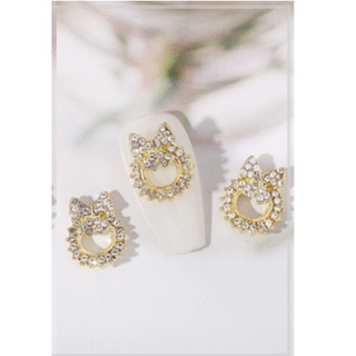 charm nơ màu vàng trang trí nail
