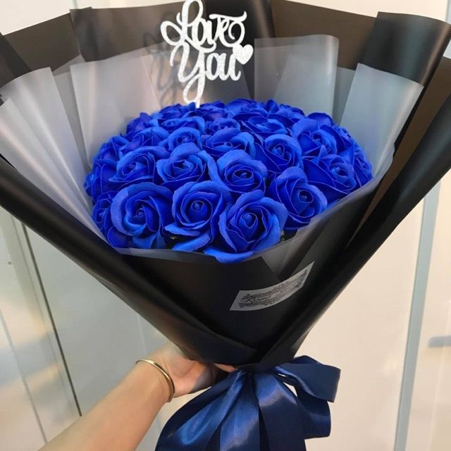 Bó hoa sáp xanh dương 30 bông