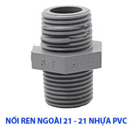 NỐI REN NGOÀI 21 - 21 NHỰA PVC (BỊCH 5 CÁI)