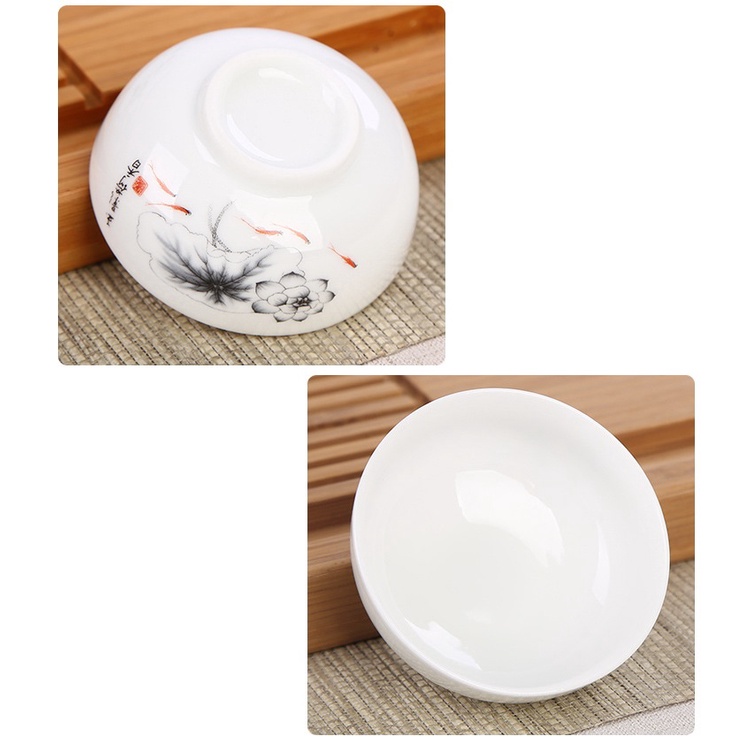 Chén Sứ Cảnh Đức Dùng Thưởng Trà Bằng Sứ Thanh Khiết Thấu Quang 35 ml