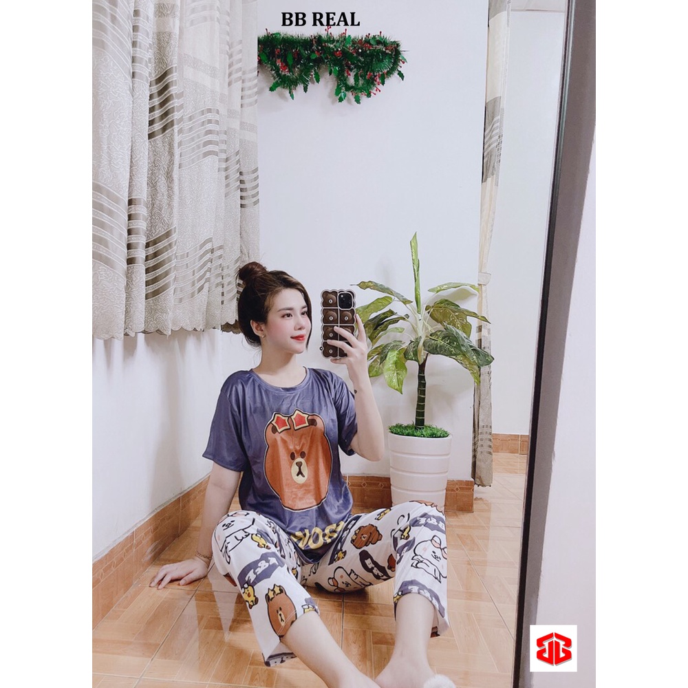 Đồ Bộ Mặc ở Nhà Bộ Đồ Ngủ Nữ Quần Dài Pijama Thun Lạnh Đẹp, [CODE 13-16] Freesize Từ 45-60Kg - BB REAL