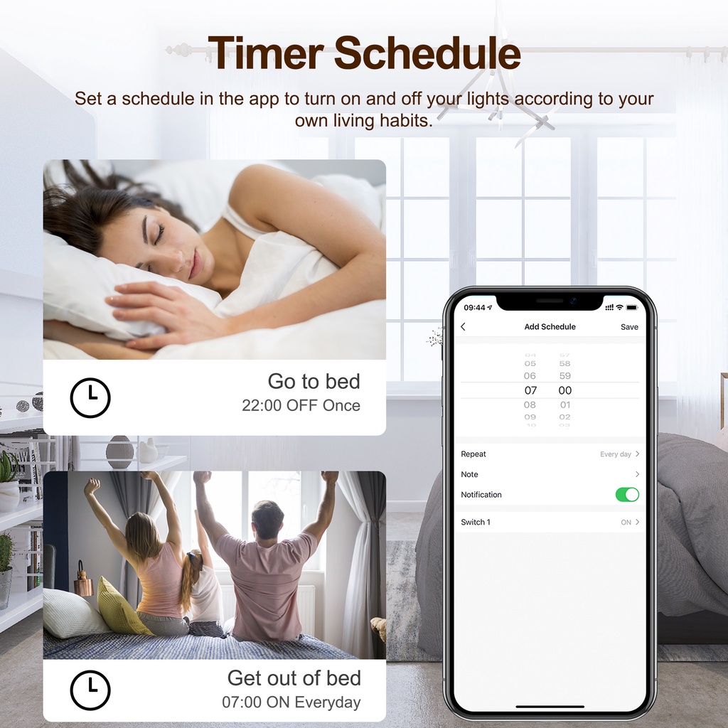 Công Tắc Đèn Không Dây Thông Minh 10a 2 Chiều Điều Khiển Từ Xa Bằng Tia Cực Tím alexa alice google home