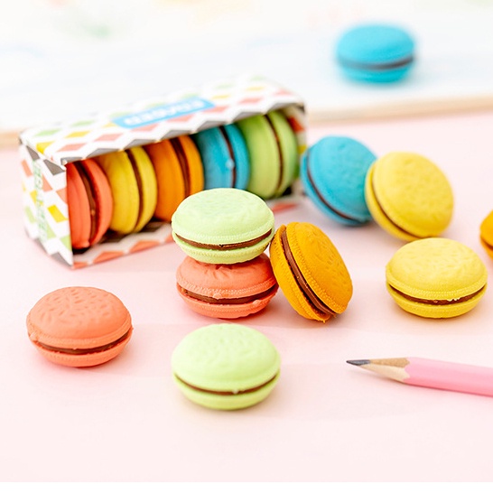 Bộ Gôm Tẩy Hình Bánh Macaron 5 Cái