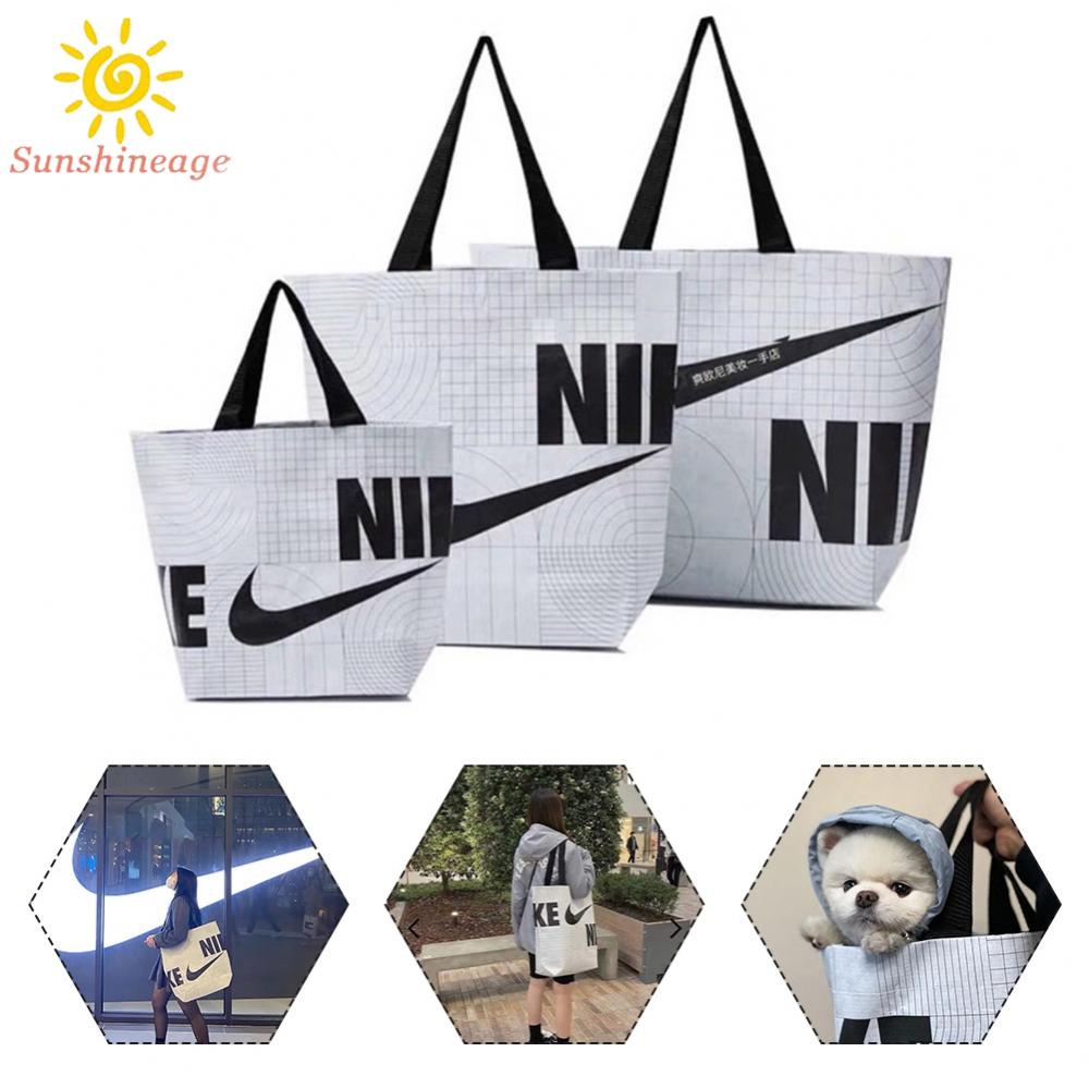 SUNAGE- ~Nike Print Large Shopper Bag One Shoulder Tote Backpack large capacity【SUNAGE-HOT Fashion】