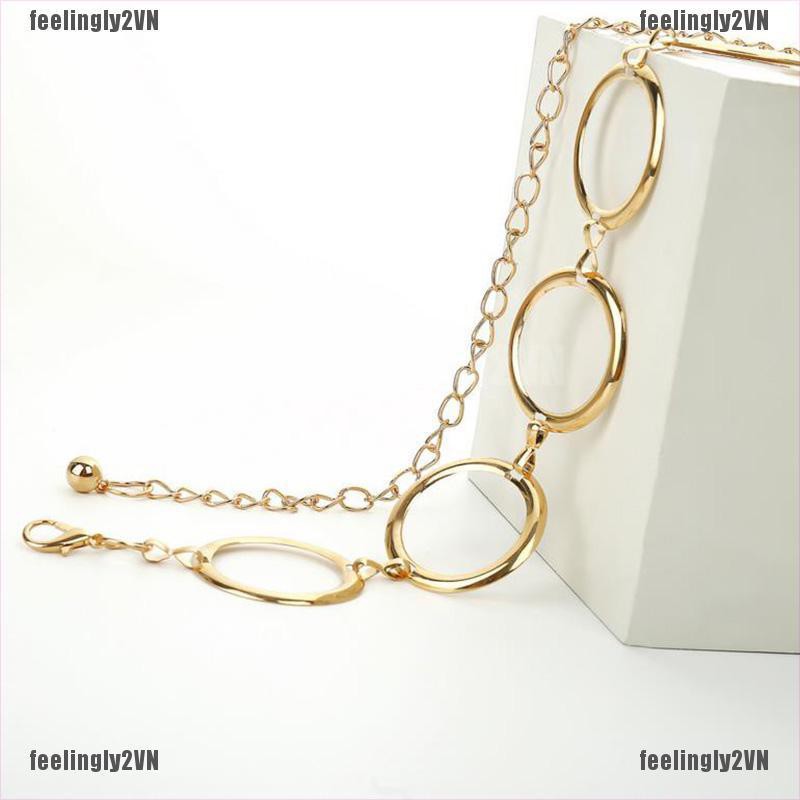 Thắt Lưng Dây Xích Kim Loại Thời Trang Cho Nữ