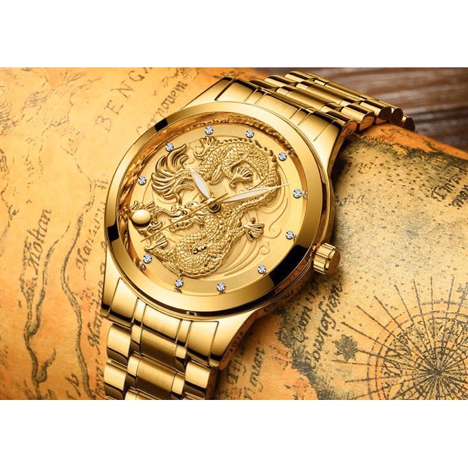 Đồng Hồ Nam FNGEEN Dây Vàng Mặt Rồng In Nỗi Đẳng cấp doanh nhân  dây thép cao cấp sang trọng ( TẶNG KÈM VÒNG TÙY HƯU ) | BigBuy360 - bigbuy360.vn