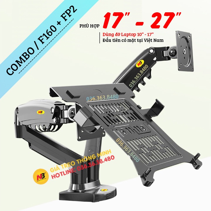 NB F160 + NB FP2 / ErgoTek EZ4 / Giá Đỡ , Kẹp Latop - Máy Tính Bảng 10 - 17 Inch / Giá Treo Màn Hình 17 - 27 Inch