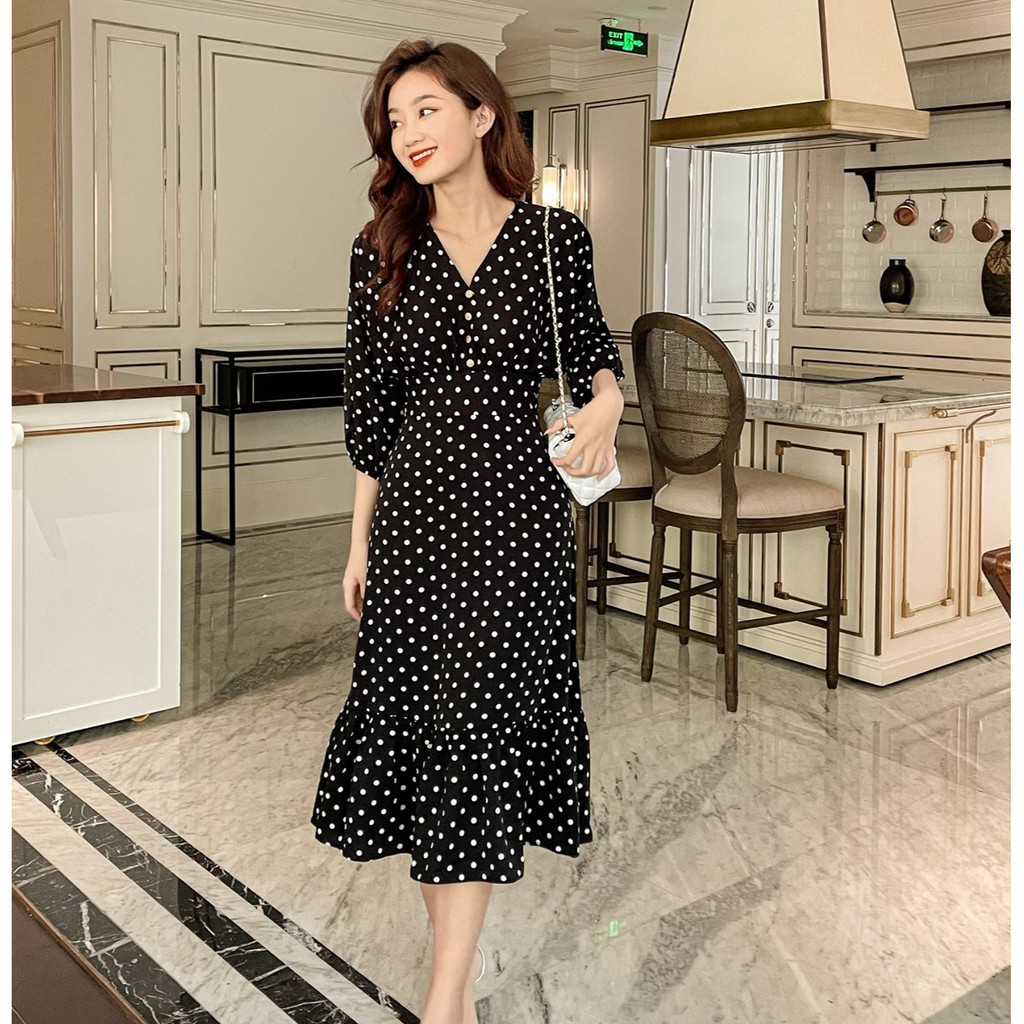 OLV - Đầm Polka Dot Midi Dress