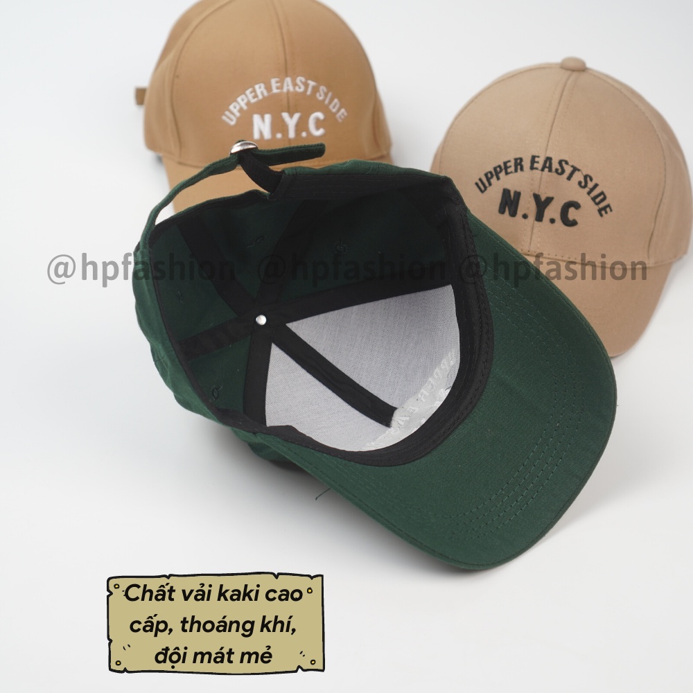 Mũ lưỡi trai ❤️ Nón kết thêu hình chữ NYC chất kaki cao cấp form unisex nam nữ N73 - Happy Style