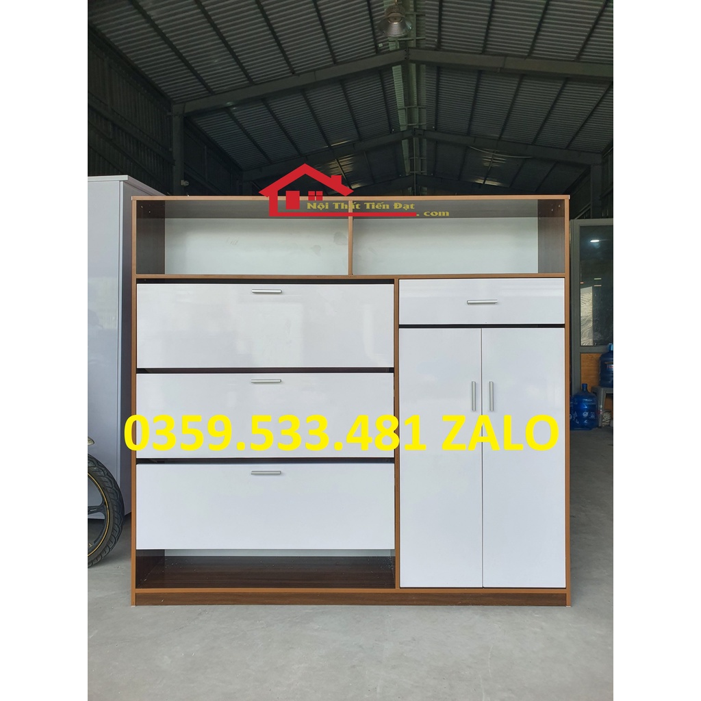 Tủ giày dép thông minh kết hợp tủ cánh mở cao cấp 1M5x1M6 chống thấm nhựa Ecoplast chịu nắng mưa