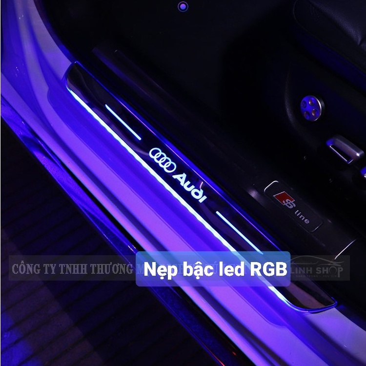 Ốp bậc cửa có đèn LED cao cấp nhiều màu - KHÔNG DÂY- ĐỦ HÃNG (có pin sạc cổng USB)