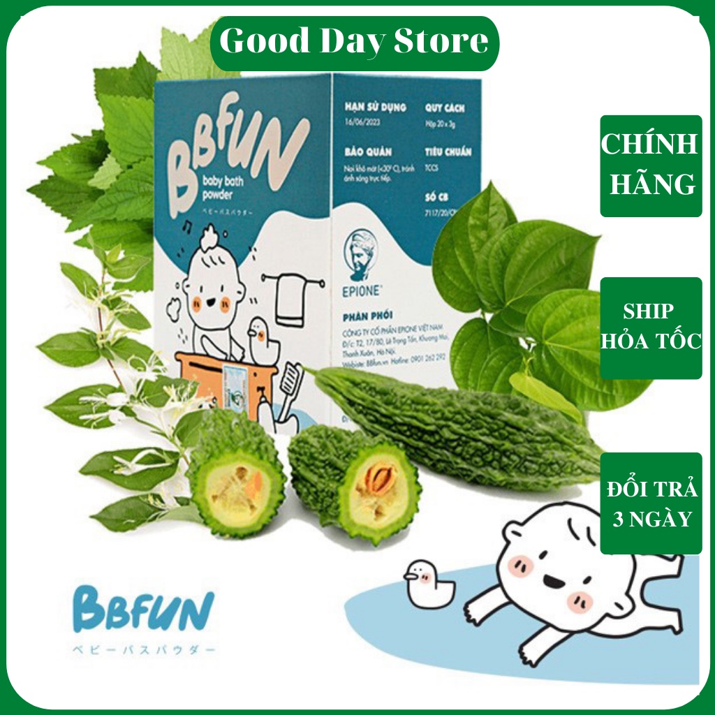 Bột tắm thảo dược tự nhiên cho trẻ em BBFun Làm sạch da cho Bé