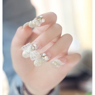 Bộ Nail móng tay giả đính đá phong cách GB