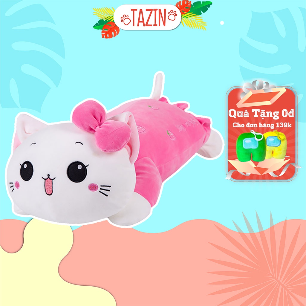 Gối ôm mèo dâu mềm mịn, mèo dâu bông cute đáng yêu cao cấp TAZIN